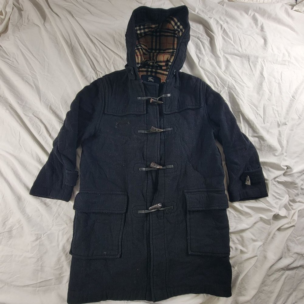 Burberry S/S L Duffle 99 Size 12 Regular Black Coat Outdoors Formal Casual